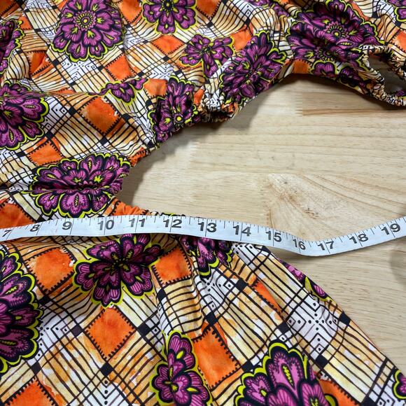 Autumn Adeigbo NWOT Ilona Floral Print Side Cutout Puff Sleeve Blouse Size 4 - Picture 9 of 12